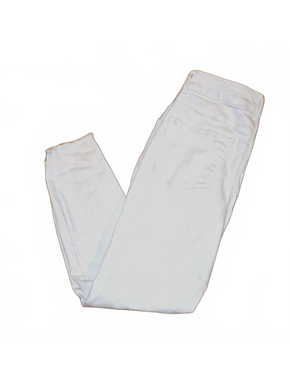 Maurices White High-rise Distressed Button Fly Jeans Size 10 Short